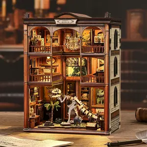 Paleontology Museum Miniature DIY Craft Kit, Prehistoric Dinosaur Bone Model Set, Adult Art Handicraft, 3D Wooden Puzzle Gift