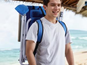 Outvita 2PCS Folding Beach Chair Adjustable Headrest w/4 Flexible Tilt Angle, Cup Holder Portable High Strength Cleanable Fabric, for Sand Camping Lawn Concert Travel Festival