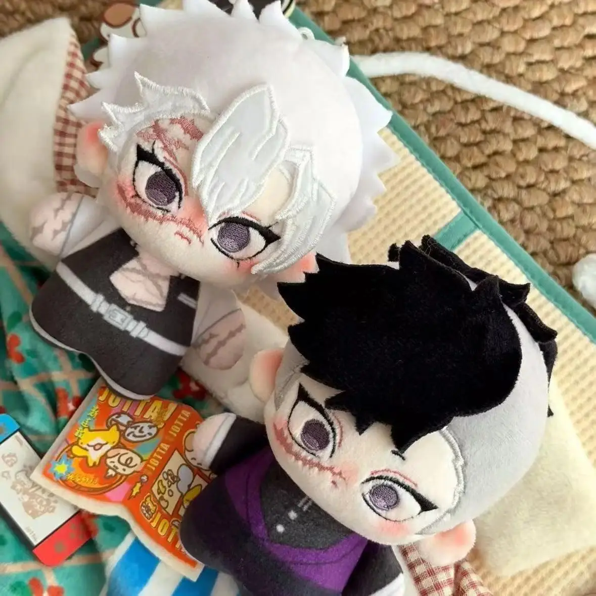 Kawaii Demon Slayer Plush Doll Anime Cartoon Shinazugawa Genya Sanemi 10CM Plushies Stuffed Animals Doll Keychain Bag Pendant