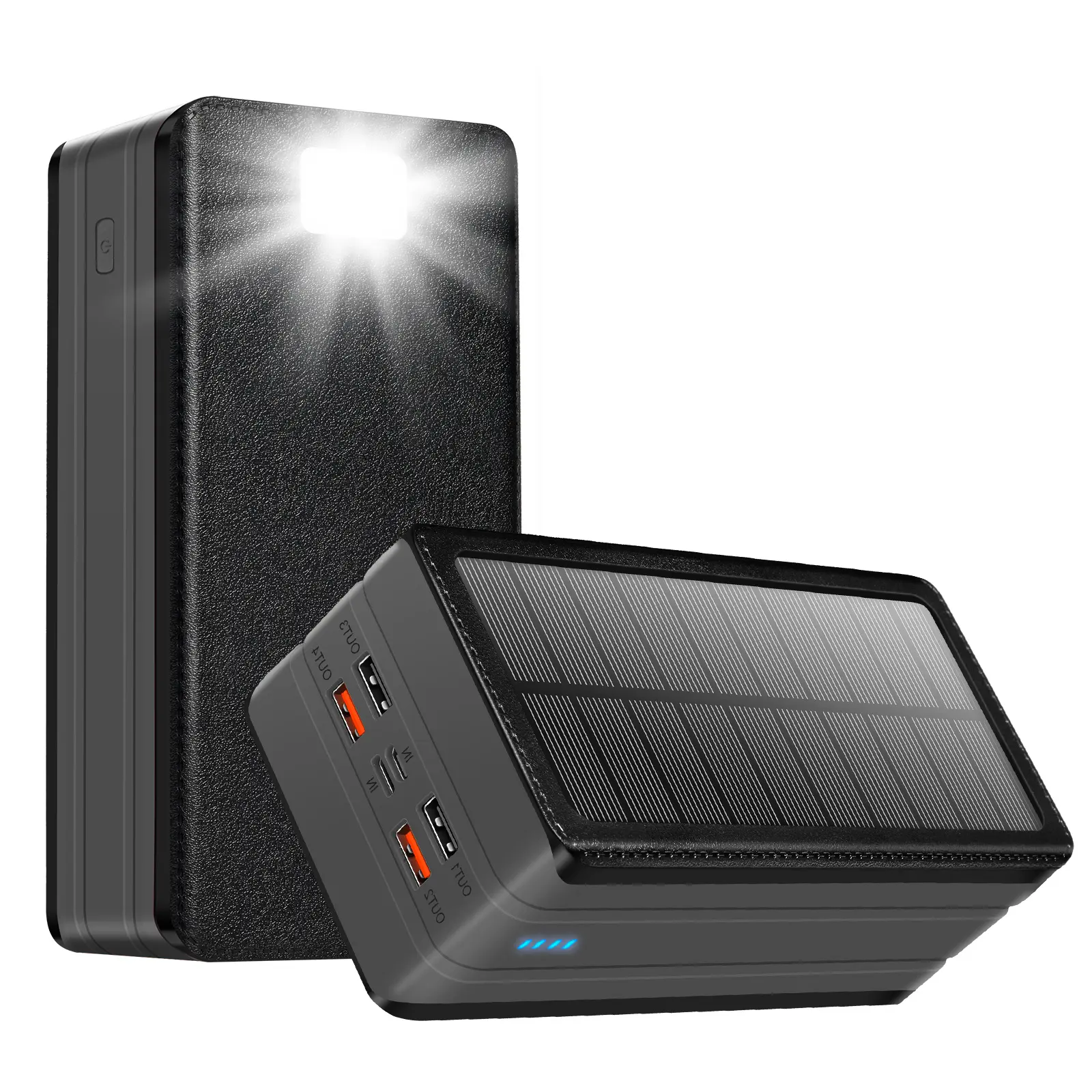 Portable super fast-charging solar power bank 80,000mAh ultra-large capacity durable charger essential for outdoor travel