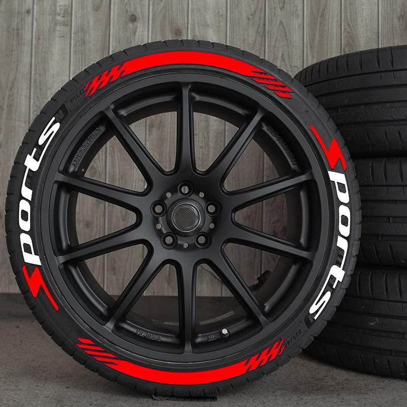 Car Wheel Hub Sticker for 4 Tires, PVC Waterproof & Durable Letter Car Tire Decorative Accessories Sticker, Car Exterior Accessories, Car Tire Decal, Universal Car Sticker