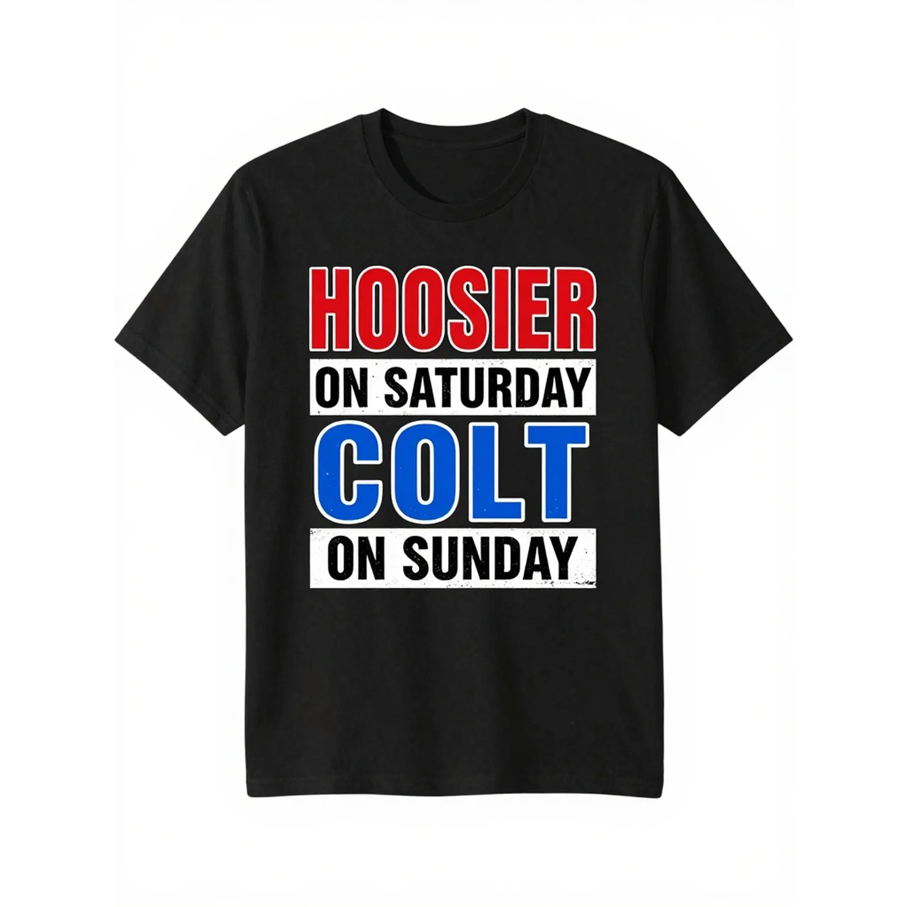 Men's Indiana Colts Graphic Print T-Shirt, Casual 100% Cotton Fashion Shortsleeve Tops with a Simple Round Neck for Sports Fans