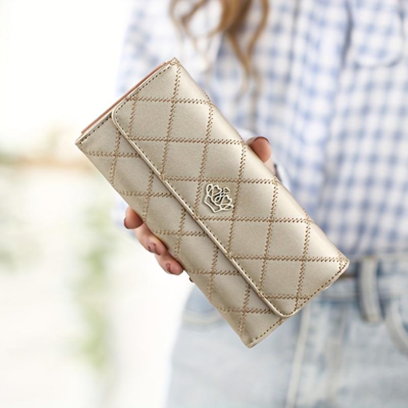 New Fashion Diamond Pattern Metal Crown Women's Wallet 70% off Long Wallet Large Capacity Mini Wallet Zipper Purse