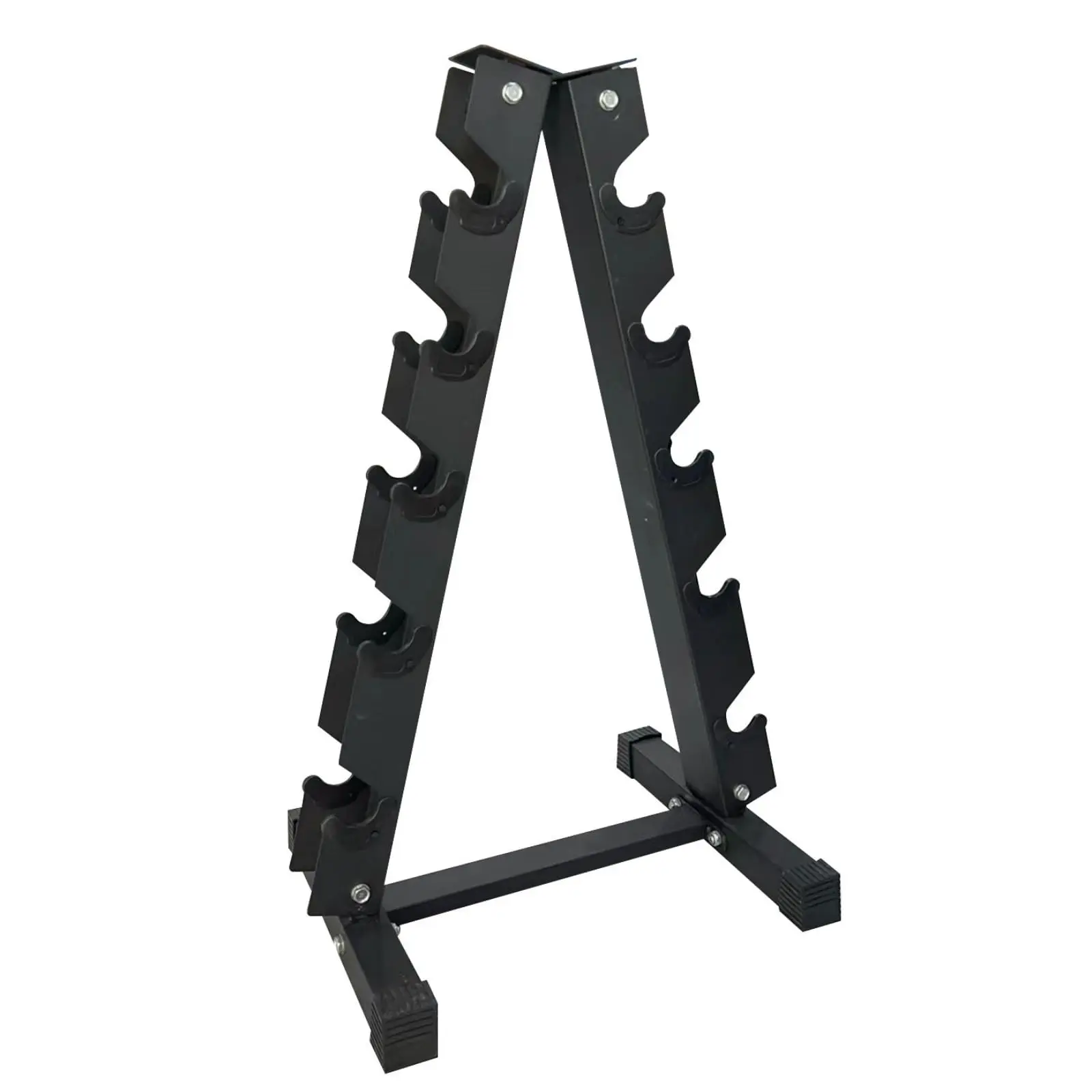 Garvee Heavy Duty 5-Tier A-Frame Dumbbell Rack Stand - Carbon Steel Weight Organizer - Space-Saving Vertical Storage for Home Gym & Garage - Supports Up to 480 lbs - Compatible with Squat Rack - Black Finish