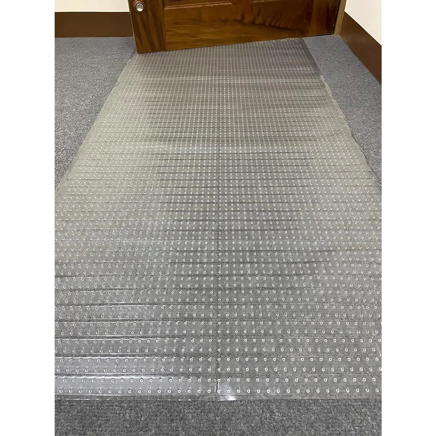 Clear Vinyl Doorway Carpet Protector Mat, Waterproof Rug Cover for Entryways, Spill & Dirt Protection – Trim-to-Fit, 2'2" x 3'