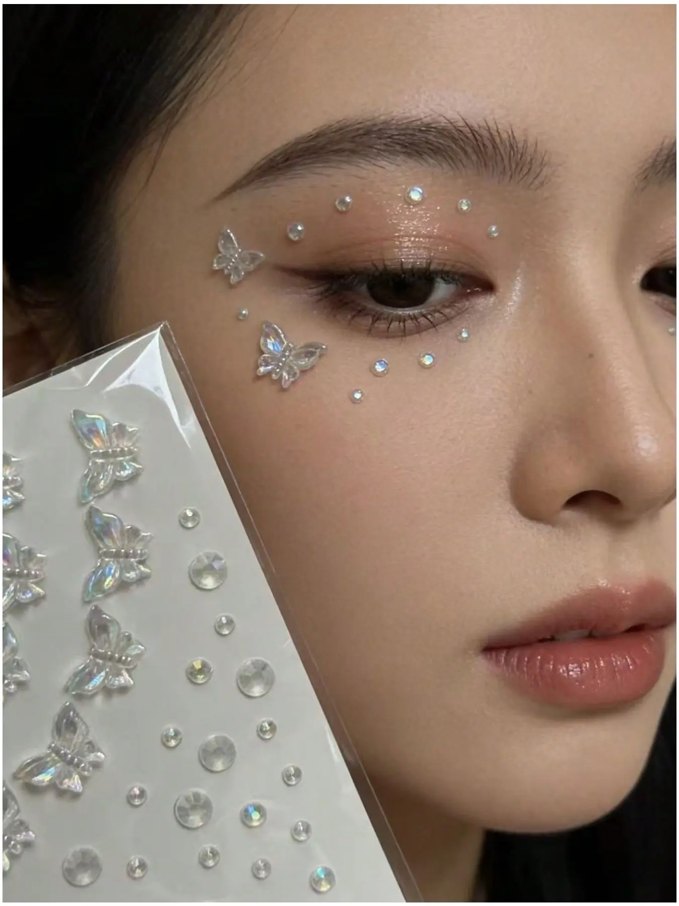 Rhinestone Face Gems Sticker for Women, Diamond Tear Face Jewels, 3D Self-Adhesive Festival Makeup Stickers for Kpop, Stage, Party & Rave Looks