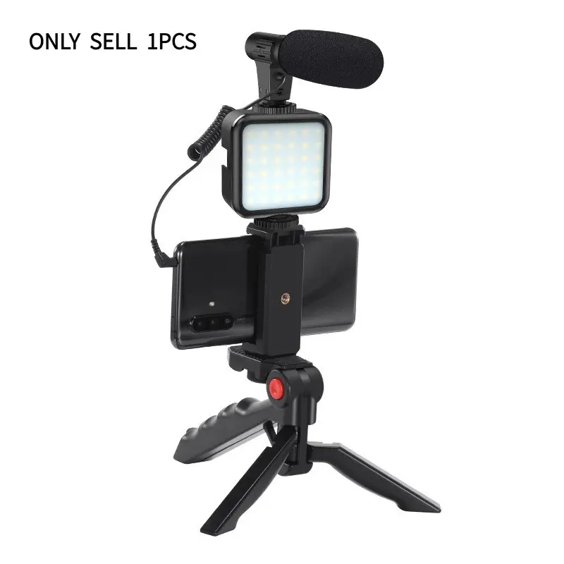 Smartphone Video Kit, Video Blog Kit, Vlogging Kit with Microphone Photographic Selfie Fill Light Tripod, 50 Inch Extendable Phone Clip Remote Control Compatible with iPhone/Smartphone/Cameras, Photoshoot Accessories, Videography Equipment