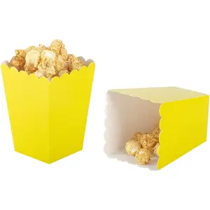 Yellow Mini Popcorn Boxes,Pack of 36