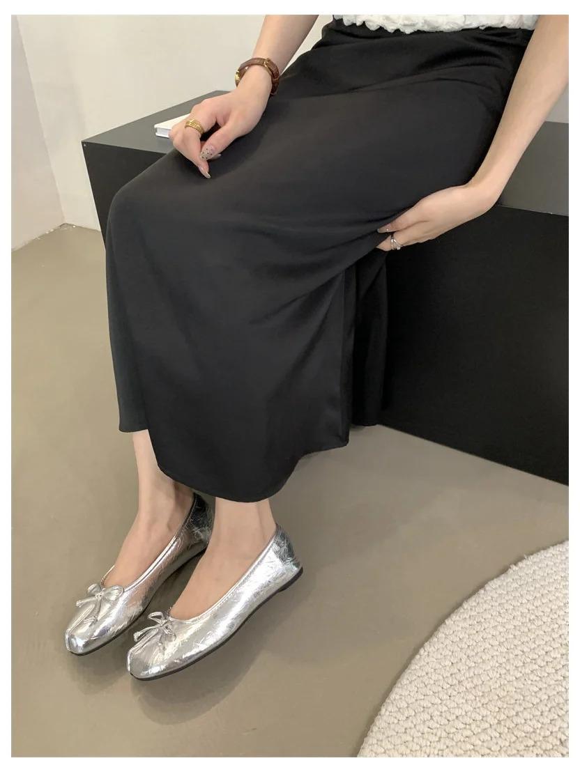 New Women Flats Soft Ballet Shoes Slip On Loafers Soft Moccasins Tabi Ninja Casual Shoes Mujer Ladies Shoes Bow Knot Mujer