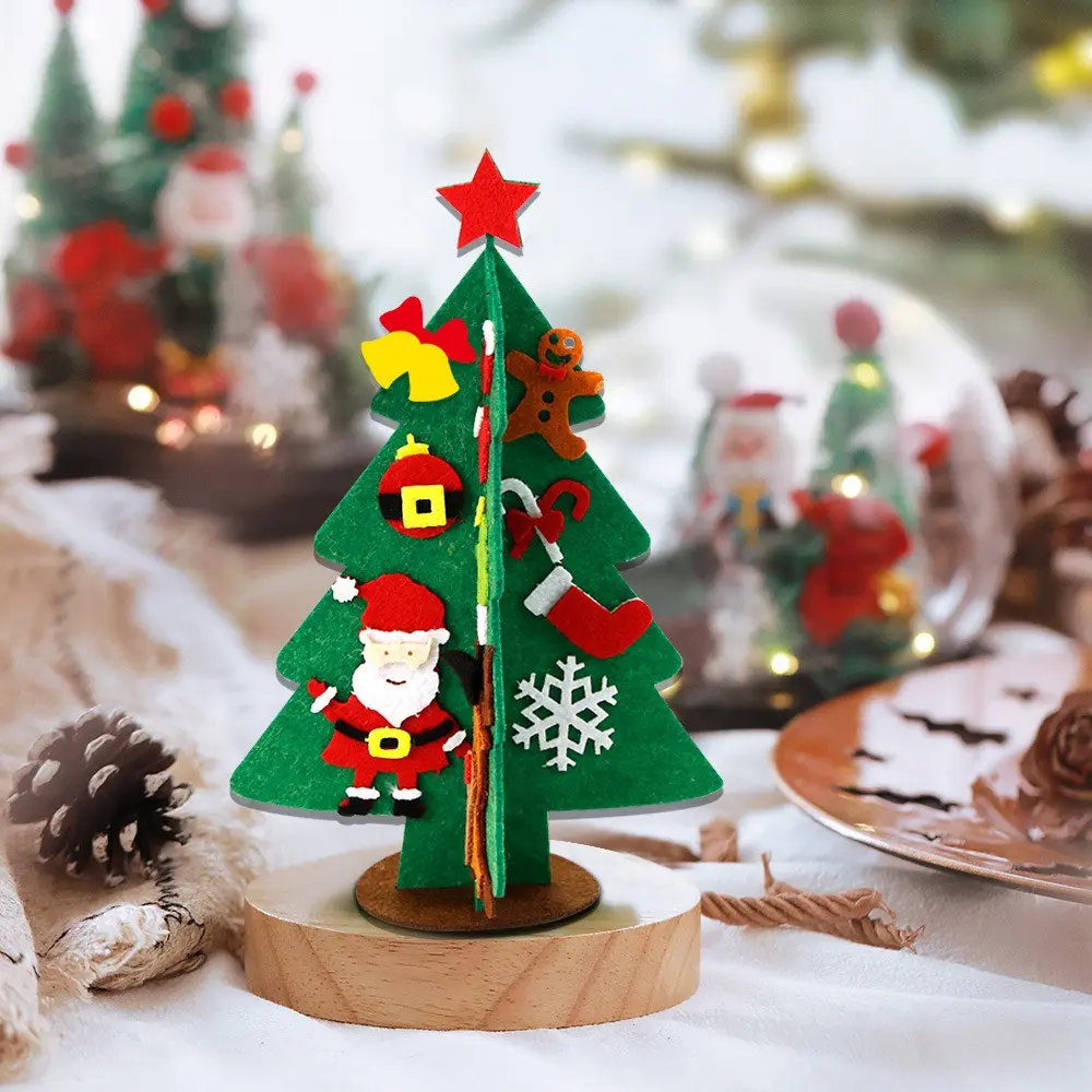 Christmas Tree Decoration Hanging Ornament Set, Felt Material DIY Craft Kit, Holiday and Year-Round Decor, Gift for Ages 14+