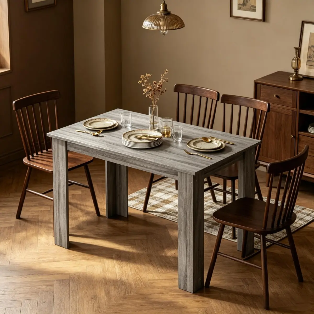 Minimalist Kitchen Table,Rectangular Dining Table,Durable Multi-Purpose Table(Only Table)