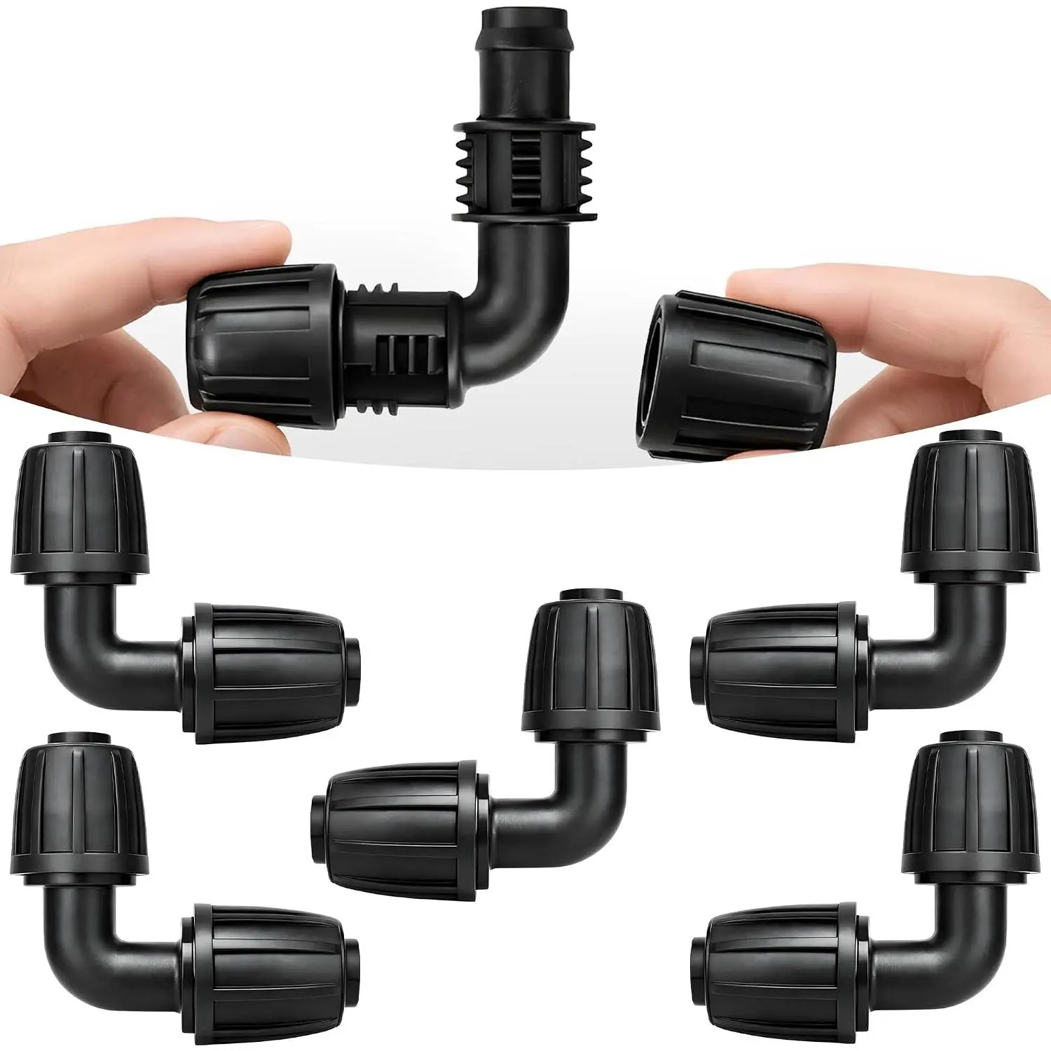 1/2" Elbow for Quick Connect Drip Irrigation System,  | 5 x 1/2" Barbed Elbow Couplers for Drip Irrigation System, Leak Free Connectors for Mainline Irrigation Tubing Extension