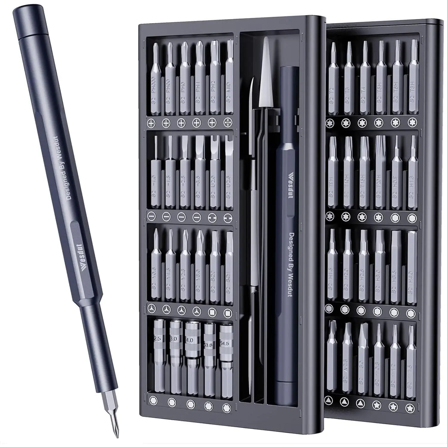 50-in-1 Small Screwdriver Set with 50+ Tools, Full Metal Steel Tiny Torx Screwdriver with Strong Magnet for Ring Doorbell, Watch, Laptop Repair Tasks