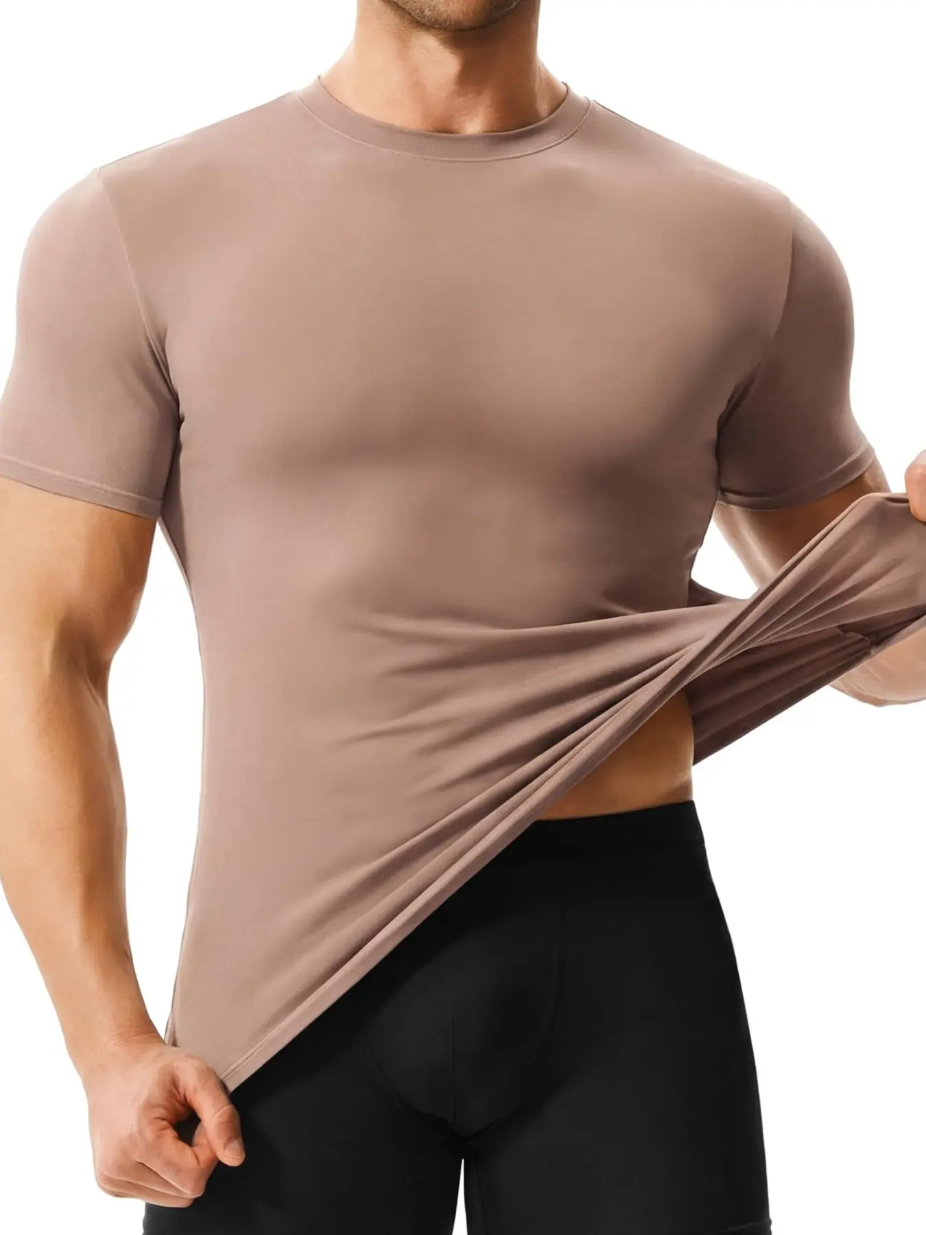 Men's Compression Shapewear Top, Sporty Short Sleeve T-Shirt, Compression Tee, Breathable Gym Wear, Ideal for Fitness & Daily Use