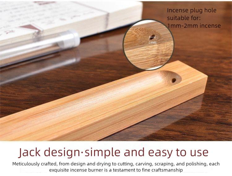 Nanzhu Bamboo Incense Stick Holder & Burner Zen Style Home Decor Simple Elegant Craft Furnishing