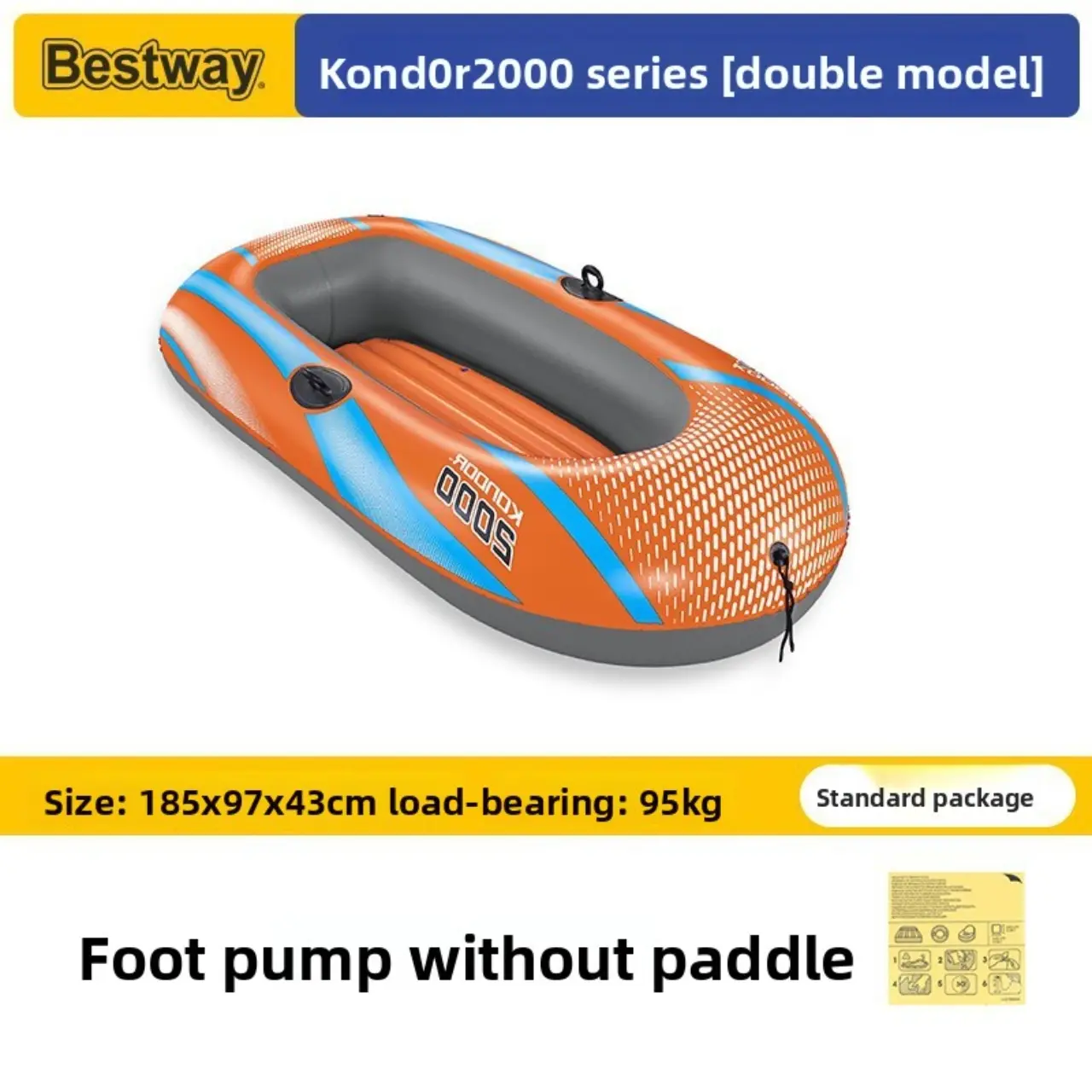 Large Inflatable Boat, Rubber Dinghy, Thick Air Mattress, Portable Outdoor Inflatable Water Boat, 185cmx97cmx43cm, No Pump, No Oar