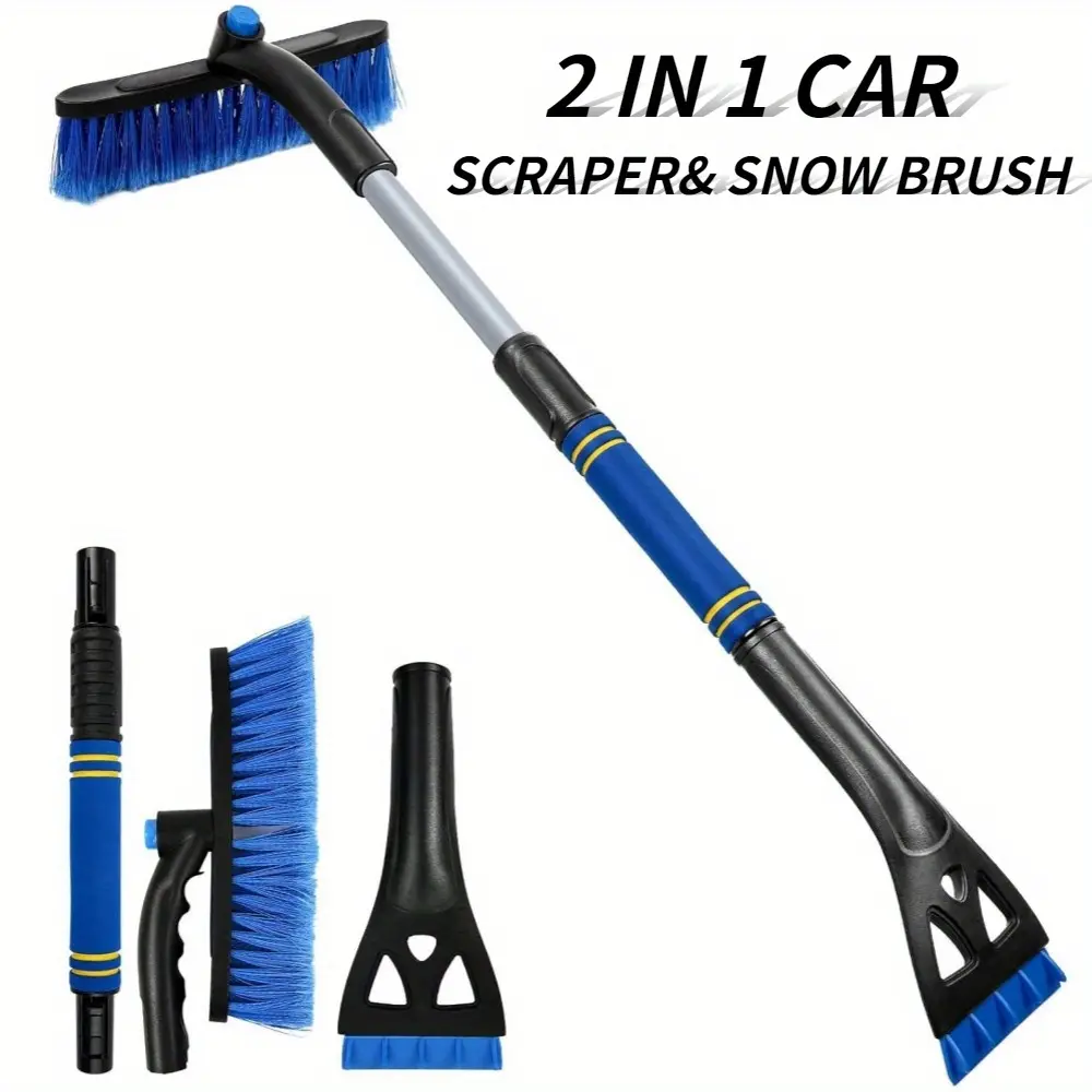 Extendable Ice Scrapers 3-in-1 Tool Snow Brush for Car Snow Scraper for Car Snow Scraper with 360° Pivoting Brush Head