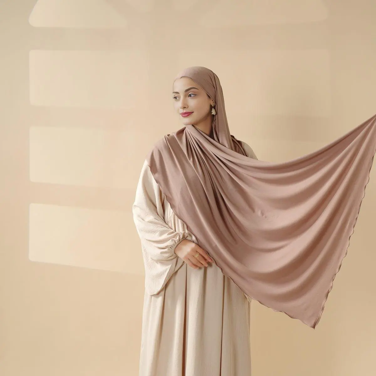 Premium Modal Jersey Hijab for Women, Solid Color Long Head Scarf - Soft, Lightweight & Breathable with Stretch for Workouts, Modesty, Head Scarfs, One Size