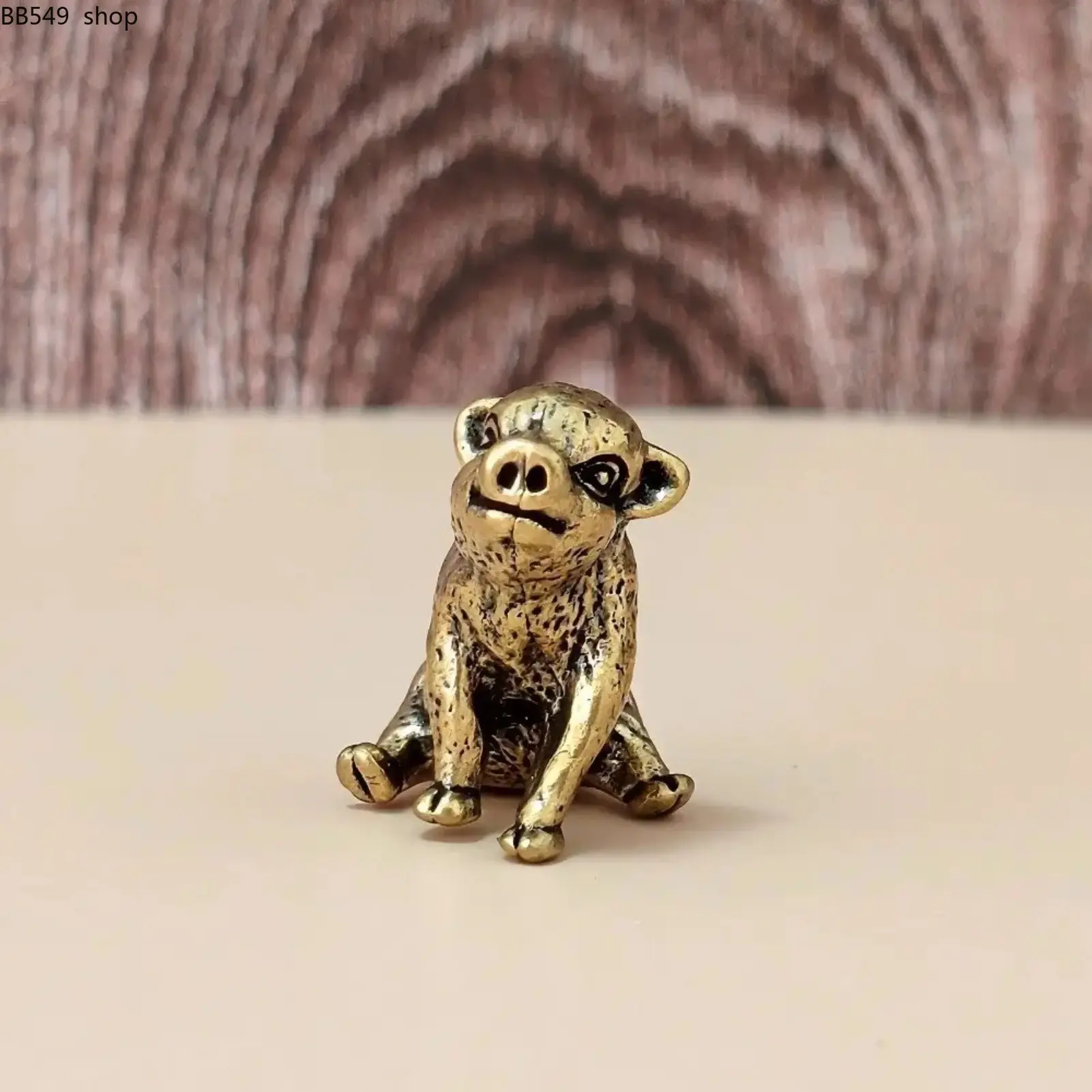 Small Brass Pig Statue, Artistic Animal Figurine, Animal Design for Home Office Car Decor, Handcrafted Gift, Art Collectible Figurines, Decorative Figurines, Home Decoration, Animal Decorations