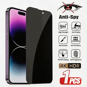 1-piece anti-spy screen protector.Compatible with iPhone 17 Pro Max/16-12.Anti-peeping tempered glass screen protector, scratch-resistant layer, durable glass, ultra-thin protective film, anti-fingerprint coating.Suitable for iPhone smartphone users