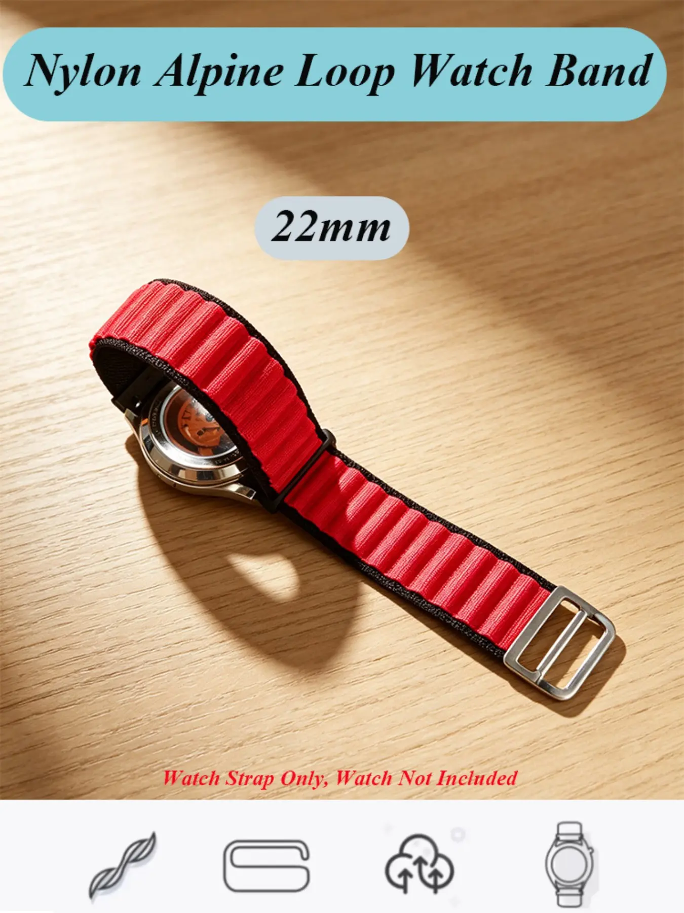 22mm Nylon Loop Strap, Adjustable Or Replaceable Strap, Suitable For Huawei Watch GT 6/5/4 6Pro 5Pro, For Garmin Venu 3 2, Vivoactive 4, For Samsung Watch 46mm 3 45mm, Gear S3 Frontier,Quick-Release Strap,Lightweight, Breathable, Durable Design, Suit