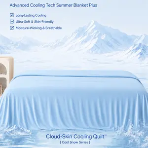Ice Silk Cozy Cooling Blanket Single Layer, Ultra-Thin Lightweight Breathable Summer Blanket for Hot Sleepers, Soft Cool Touch Throw Blanket for Bed Couch, Queen King Size