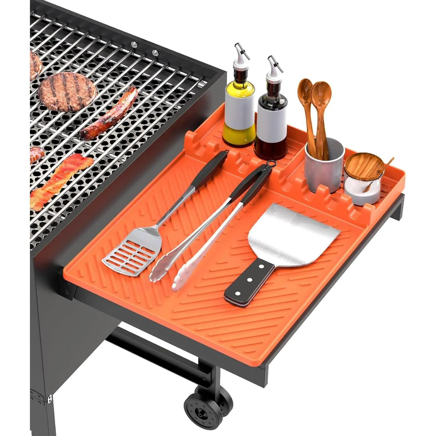 Silicone Grill Mat for Blackstone & BBQ – Heat Resistant Spatula Rest, Countertop Protector, Ideal for Outdoor Cooking & Grilling, Great Gift for Men