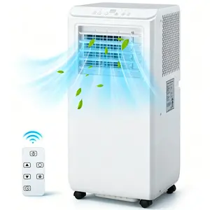 8000 BTU Portable Air Conditioner, 3-in-1 Standing AC Unit with Cooling Fan Dehumidifier, Cools Up to 350 Sq.Ft, Quiet Operation Sleep Mode LED Display 24H Timer Remote Window Kit for Bedroom Dorm Office