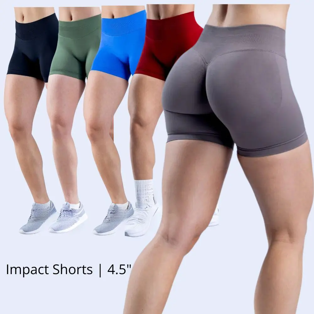 Impact Shorts |                   High Stretch Fabric with Subtle Glute Contour for Gym and Yoga Wear, Medium Support, Fitted Design