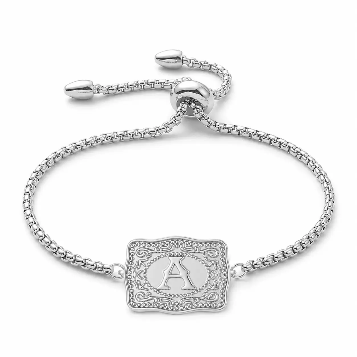 Women's Vintage Western Initial Bracelet - Personalized Letter Charm Adjustable Bangle, Unisex Wear Accessories for Women, Gift-Ready Costume Jewelry