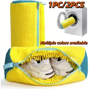 Wash Shoe Bags, Durable Polyester Zipper Bag for Washing Shoes, Clothes, Socks, Anti-Deformation, Laundry Accessories, Compact Storage