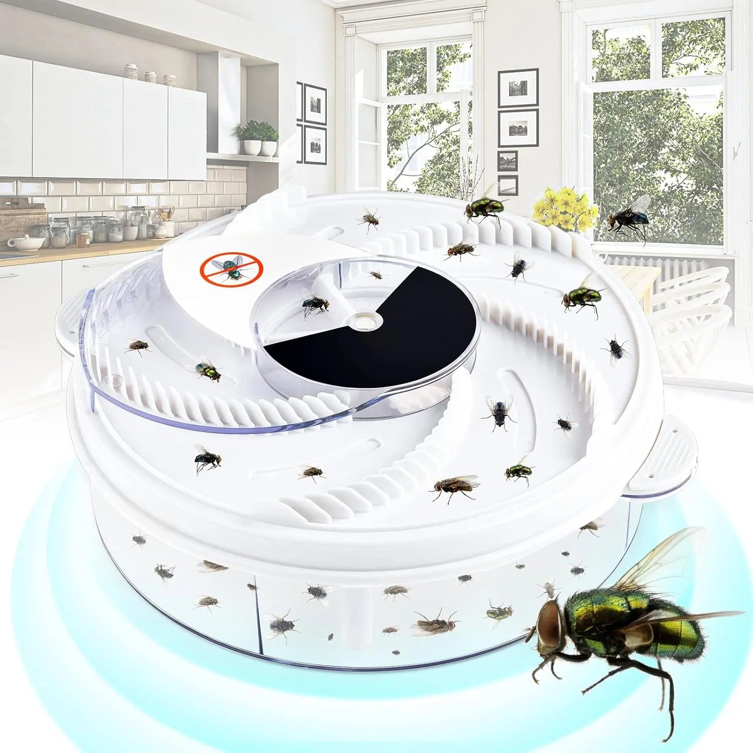Electric Fly Trap Fly Bug Catcher Pest Device Gnat Flying Insect Trap Automatic Indoor Pest Gnat Traps Reject Control Catcher Repellents Tools  Patios Ranch(USB)
