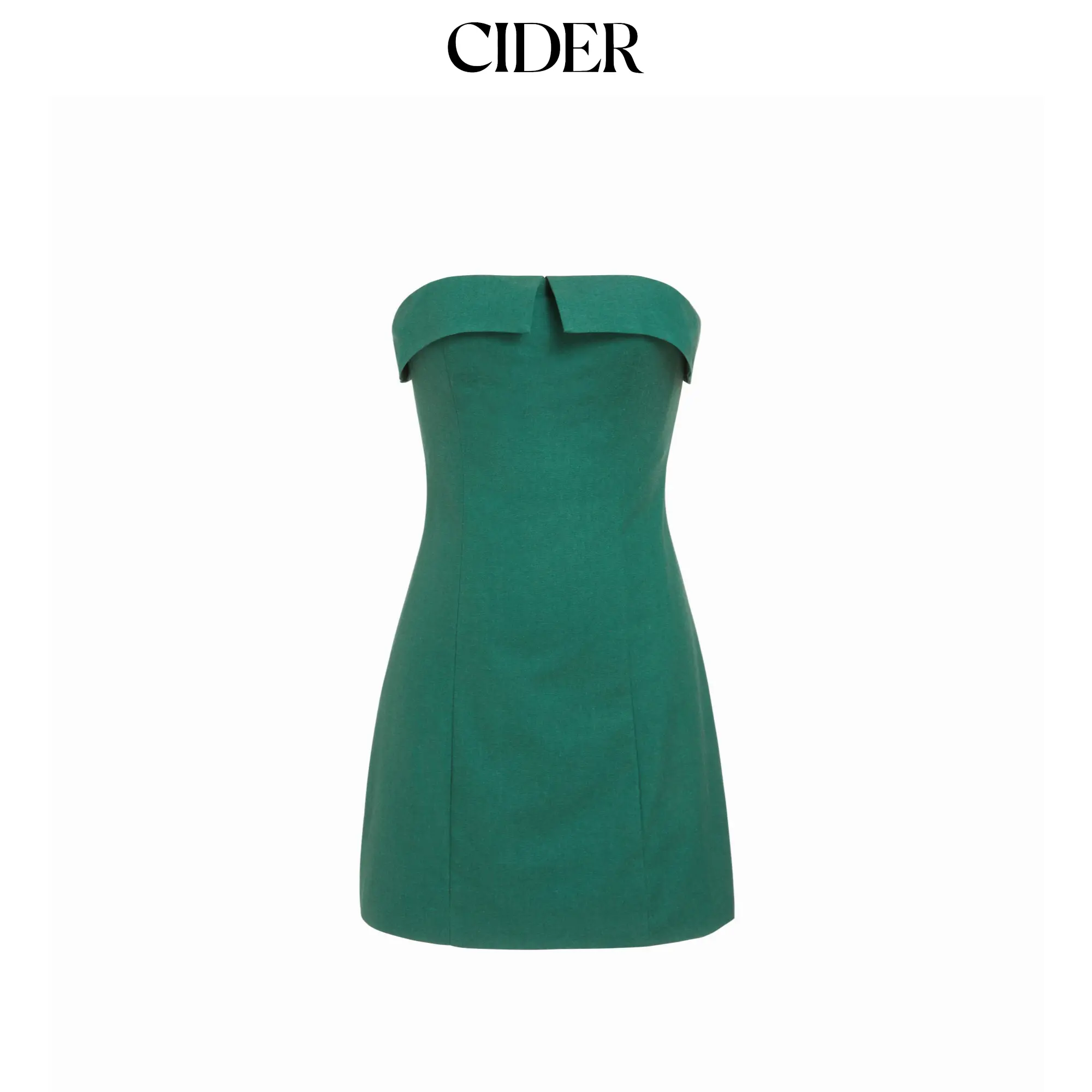 Cider Linen-blend High Rise A-line Mini Bandeau Dress SohoChic