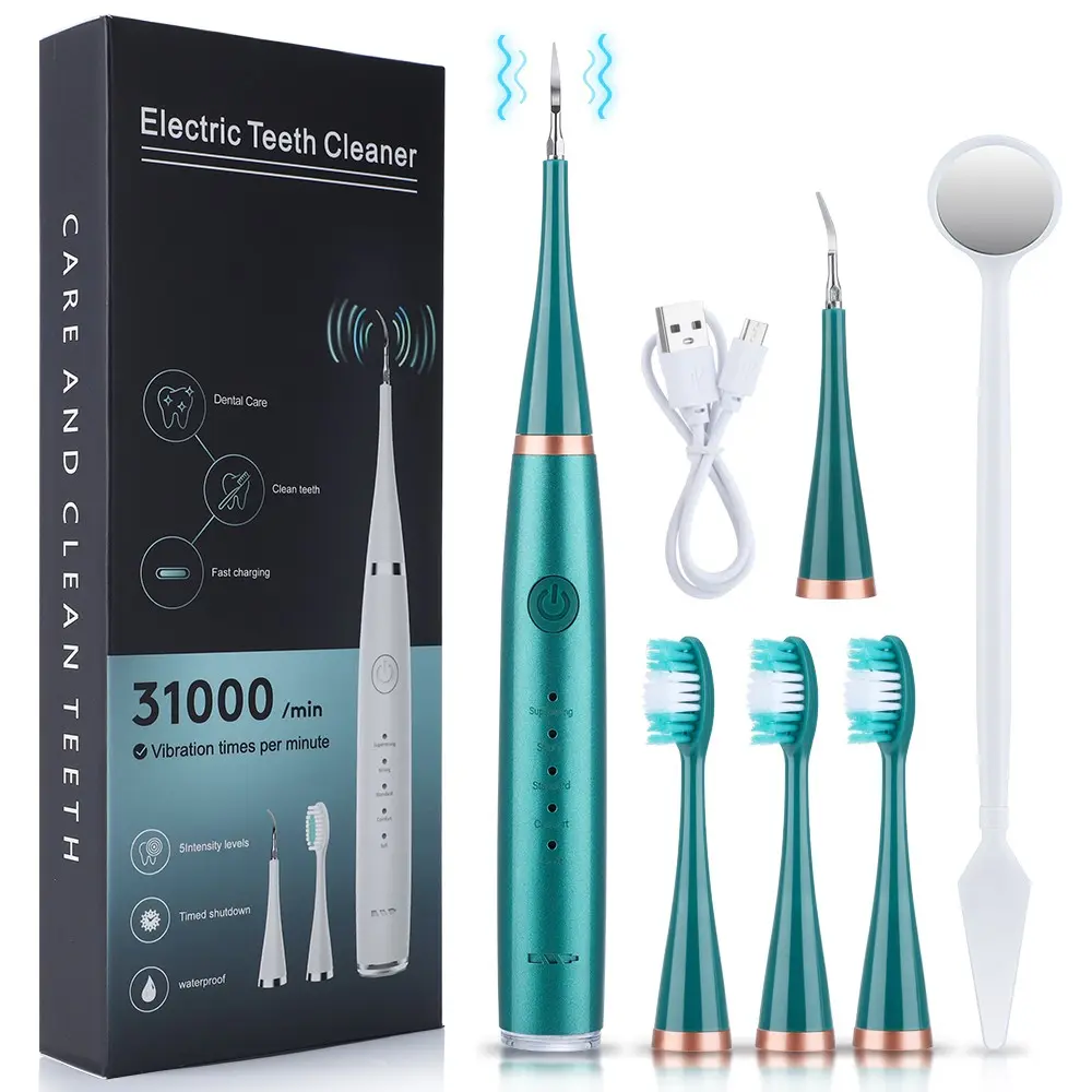 Six-In-One Electric Toothbrush, Teeth Whitening Device, Removes Stains, Freshens Breath, Ipx6 Waterproof, Home Oral Care Kit