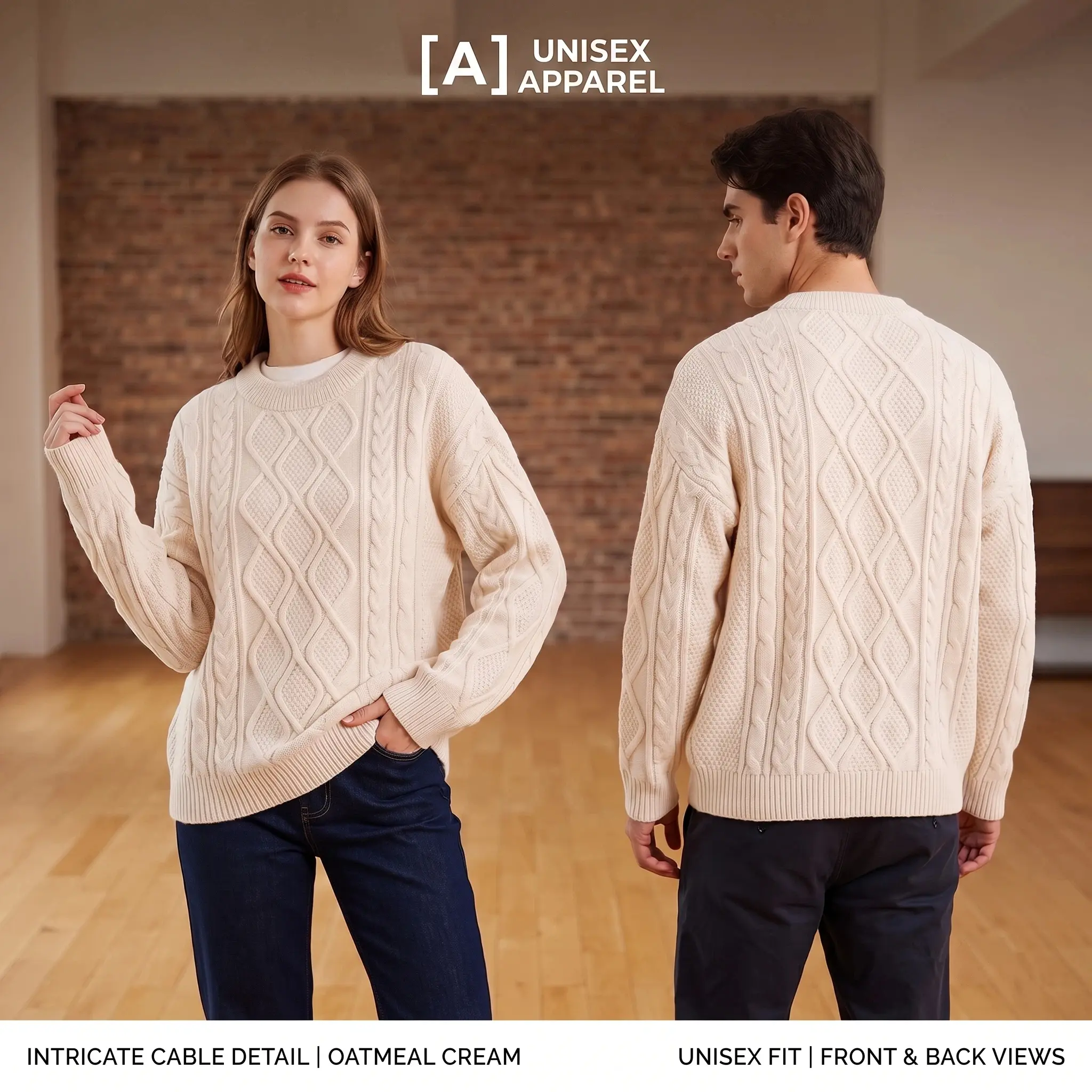 Yolabra Ultra Soft Fuzzy Inner Fleece Warm Winter Jumper Relaxed Loose Fit Vintage Cable Knit Top For Women Classic Ribbed Crew Neck And Ribbed Cuffs Sweater Heavyweight Warm Knit Top For Cold Autumn & Winter