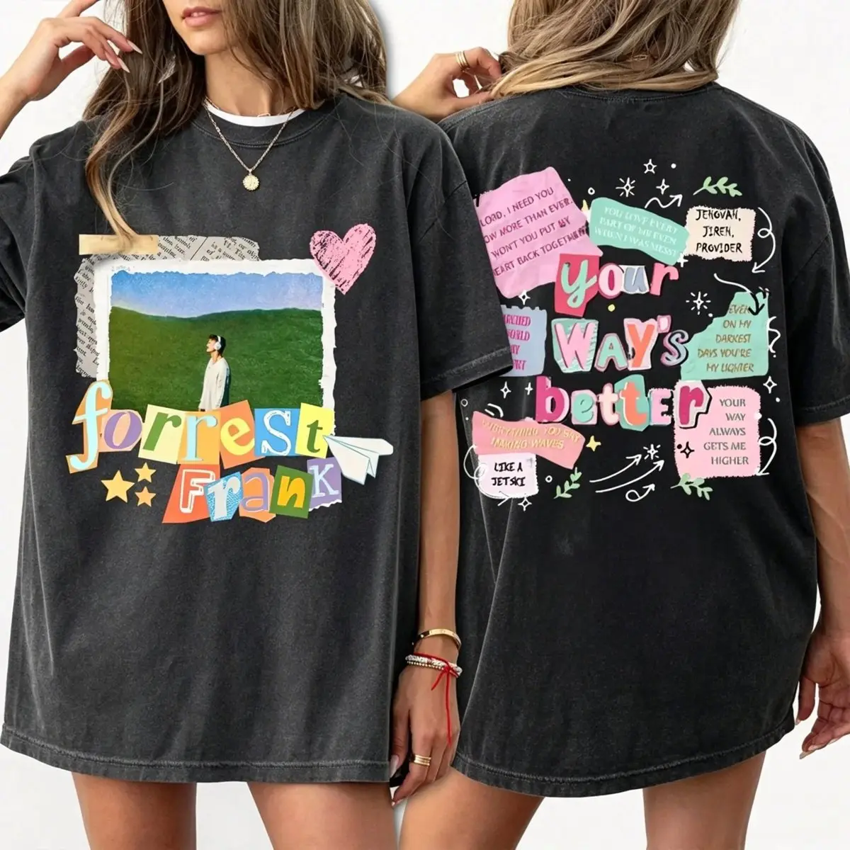 Forrest Frank Tour Shirt Your Way Is Better Lyrics Graphic Tee Two Sided Christian Concert Merch Scrapbook Aesthetic  #ForrestFrankTour #ChristianConcertMerch #YourWayIsBetterLyrics #TwoSidedGraphicTee #ScrapbookAestheticTee