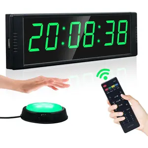 Gym Clock for Home Gym with Start/Stop Button, Interval Timer for Workout, Stopwatch/Countdown Timer with Remote, 12/24H Digital Wall Clock, Portable Home Gym Accessories