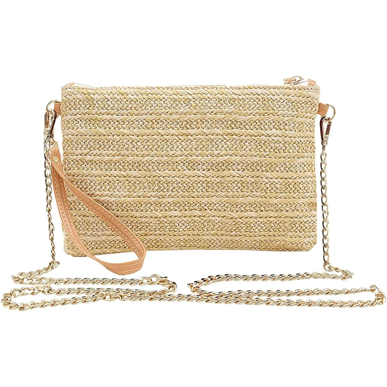 Straw Clutch Purses  Women Beach Wristlet Wallet Small Cross body bag  Girls