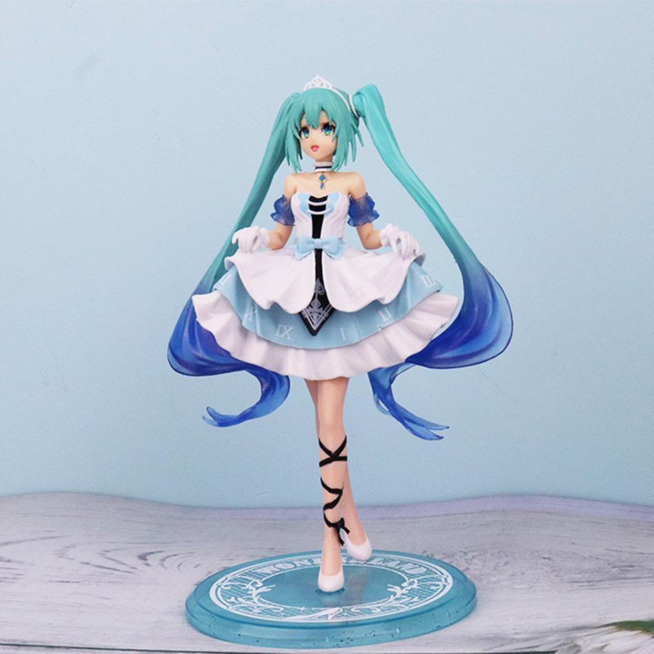 20cm Desktop Cute Hatsune Miku Kwaii Style Anime Figure Toys PVC Model Collector Doll