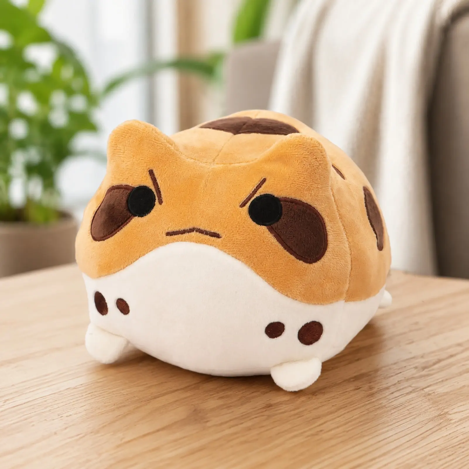 Rain Frog Plush Toy, Cute Chubby Frog Stuffed Animal, Soft Kawaii Plush Doll, Round Cozy Frog Pillow, Funny Animal Room Decor, Collectible Gift for Kids, Teens, Adults and Plush Toy Lovers