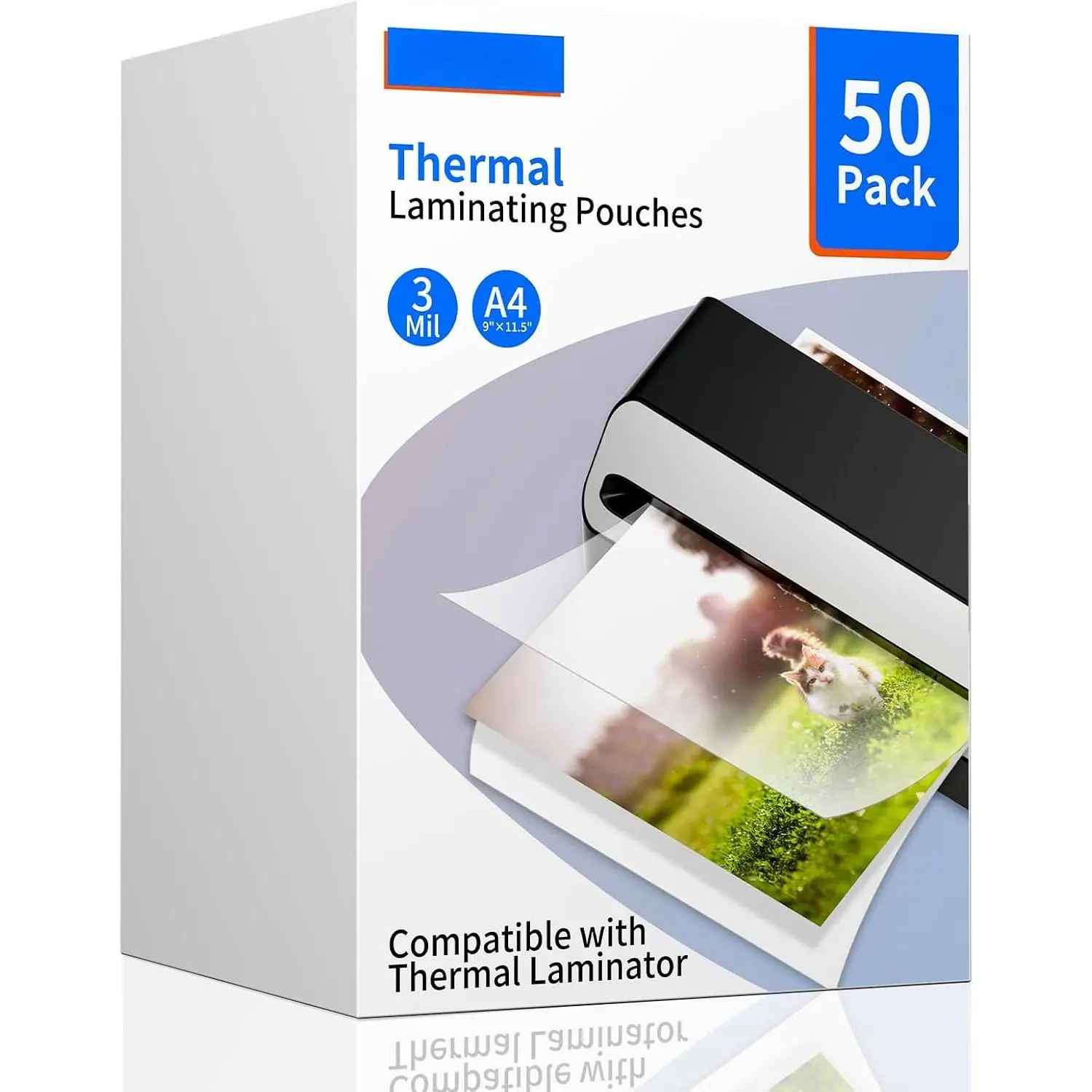 Thermal Laminating Sheets, 9” x 11.5” Laminating Sheets, 3 Mil Thickness Clear Laminating Pouches, Compatible Thermal Laminators, 50 Packs.