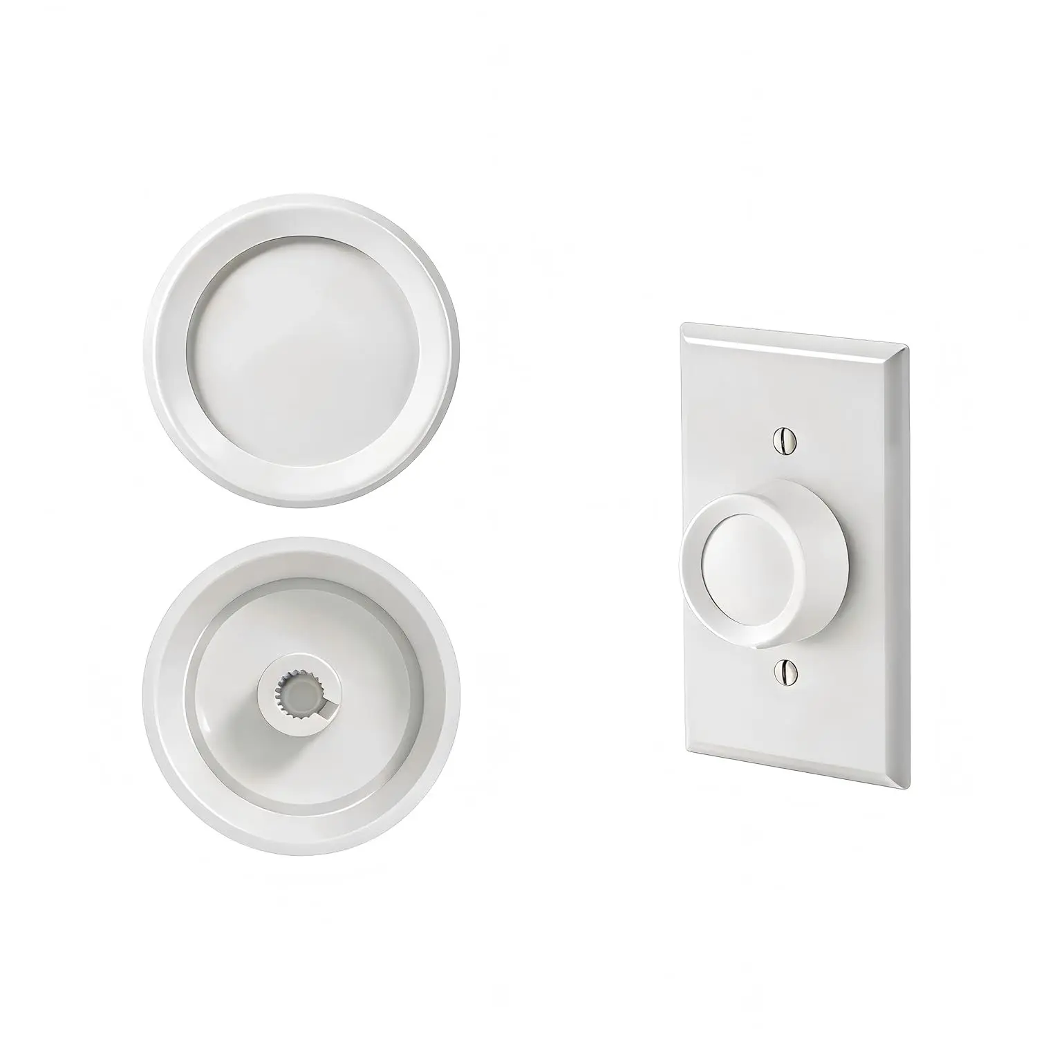 2 PCS Rotary Dimmer Knob Replacement for Rotary Dimmer Switch,Fan Control,White（No Back Panel）