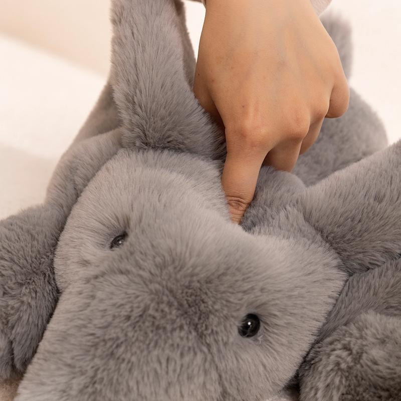 45/60CM Furry Lying Elephant Plush Toys Stuffed Animal Doll Cute Gray White Brown Elephant Soft Pillow Cushion Sofa Decoration