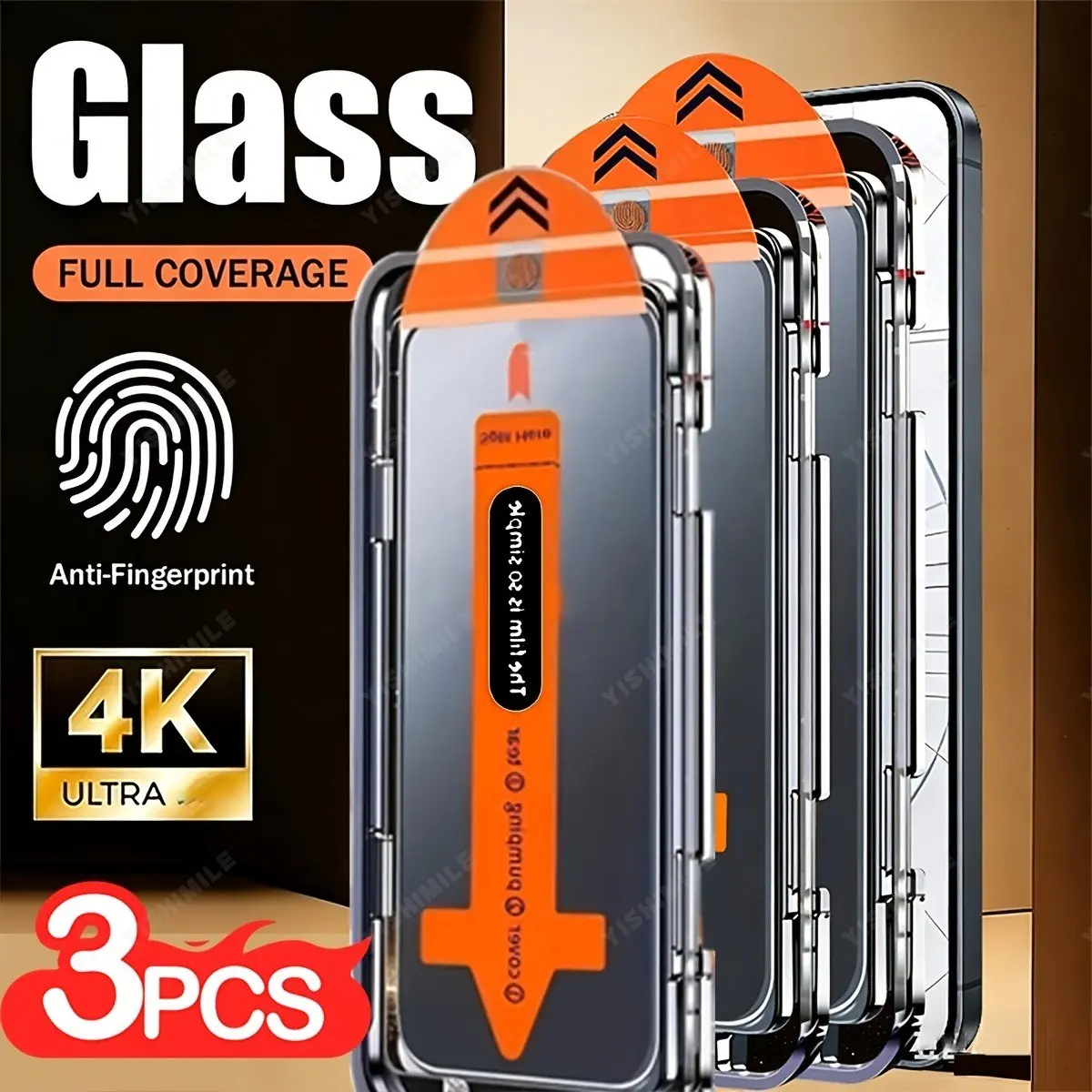 3-Piece Dust-Proof Privacy Tempered Glass Screen Protector Set, Compatible with Samsung Galaxy S22-S26 Ultra, Customized Case Type