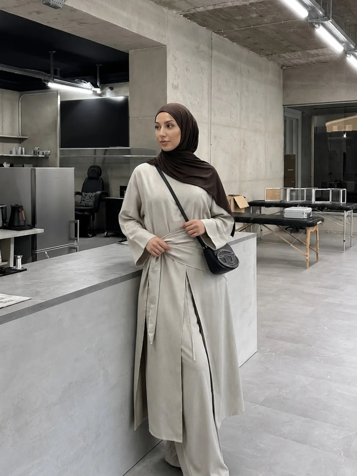 Elegant Romantic Fashion Modest Hijab Islamic Abaya Set with Scarf, Split Long Robe with Pants, Perfect for Parties, Casual Wear, Vacation, Elegant Islamic Clothing, Modest Muslim Outfits