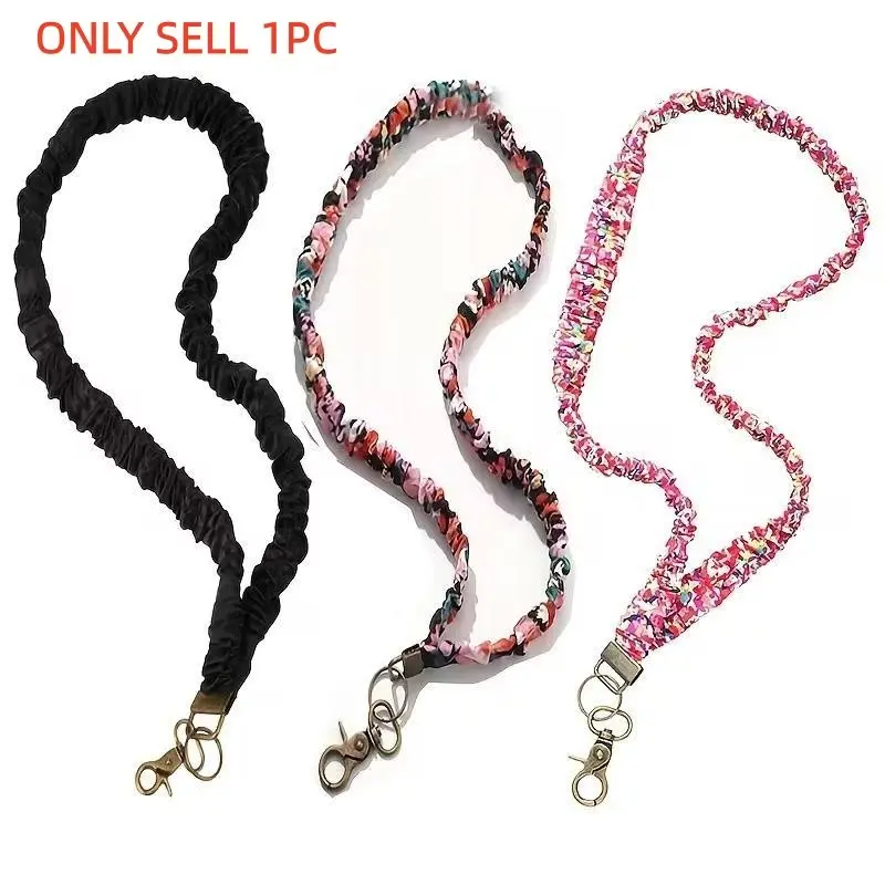 Fashionable Multicolor Elastic Teacher Lanyard, Badge Lanyard, Id Card Lanyard, Multi-Functional ID Holder and Phone Chain, Elegant Necklace Strap, Secure Clip