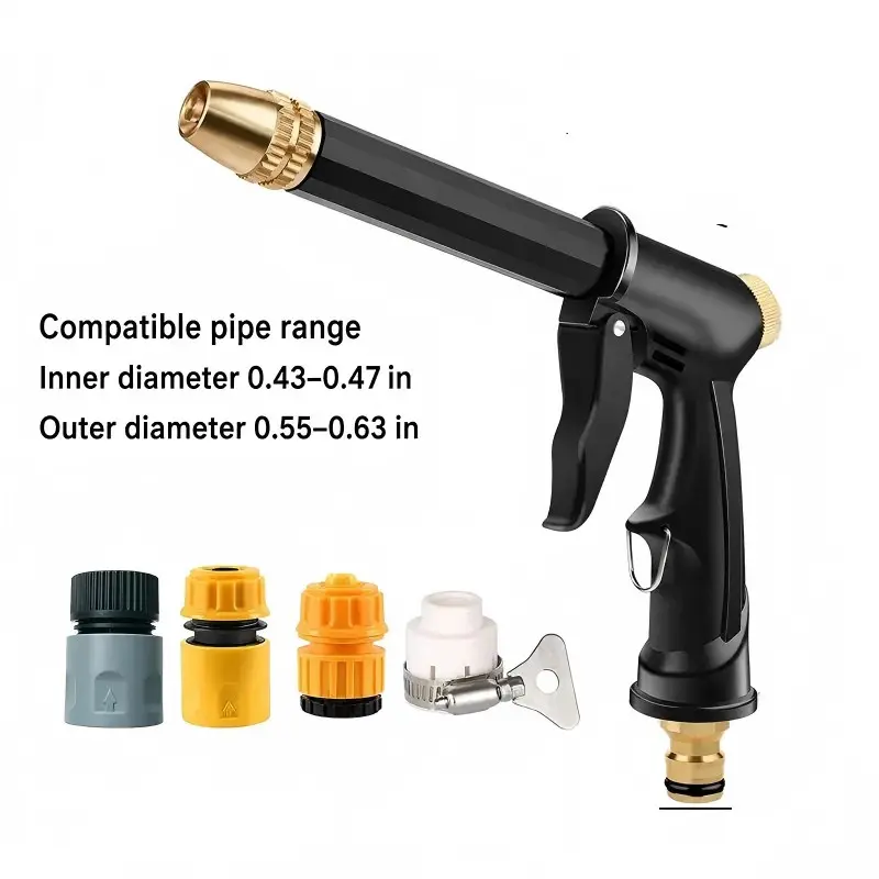 Portable Water Spray Gun, Adjustable Garden Hose Nozzle, Car Cleaning & Maintenance Tool, Pet Cleaning Tool, Exclusive Offer