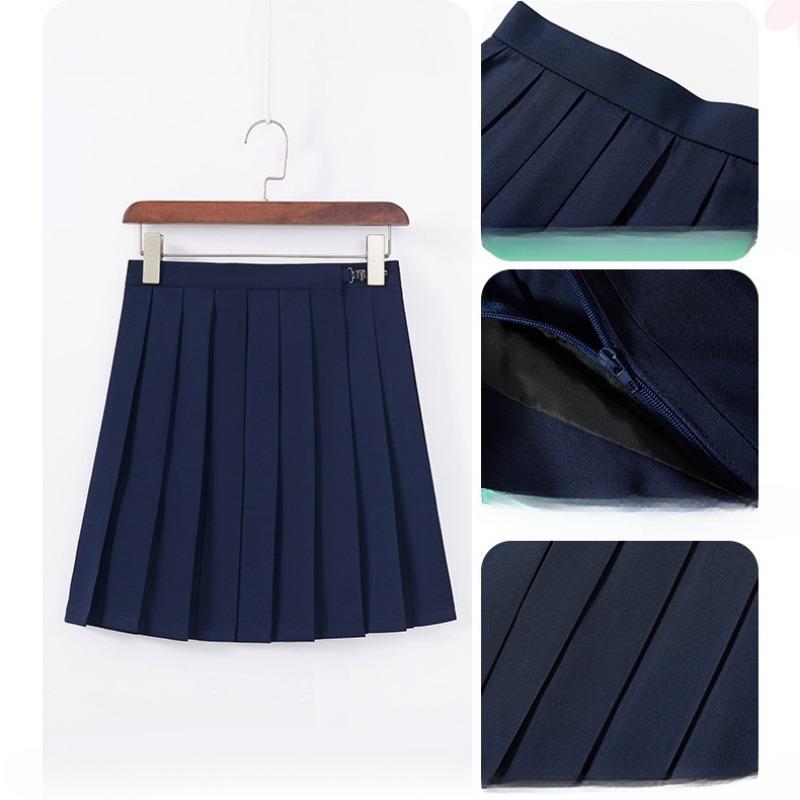 Authentic Fashion: Japanese Style Blue Collar White Three-book JK Skirt Suit Set Flawless Sailor Uniform for School Girls with Classic Pleated Design