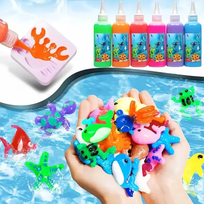 💥Magical Aqua Elf DIY Craft Kit, Art Kits with 3D Animal Molds, Kids Magic Water Bead Handmade Set, Comes with Pigments, Molds, Fishing Nets and Brushes, Safe & Non-toxic #AquaElf #WaterBeadToy #DIYHandcraft #EducationalToy