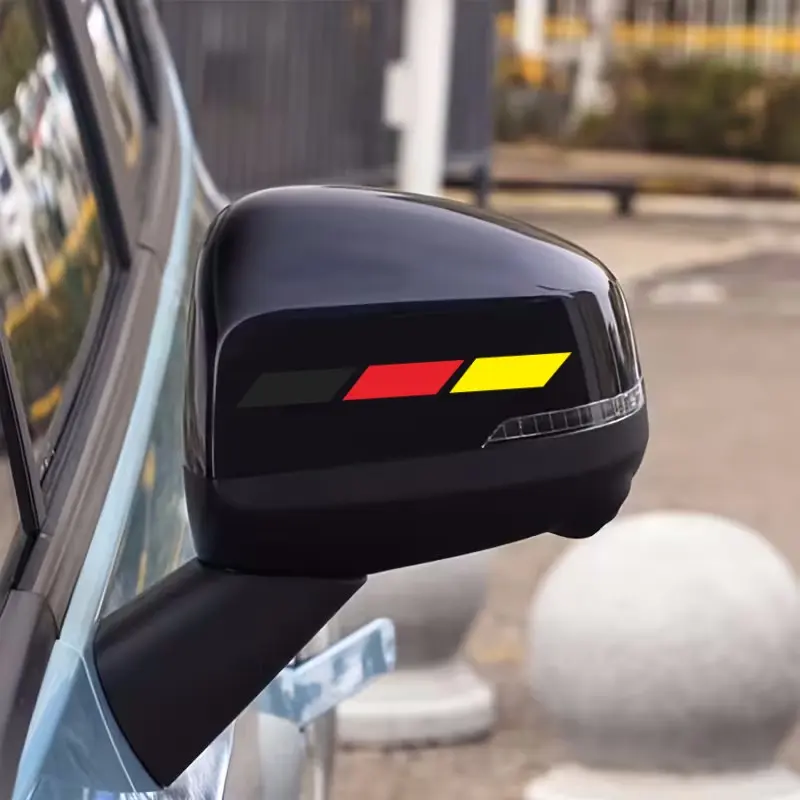 2Pcs Vinyl Sticker Set, German Flag Three Color Stripe Decal Stickers for Cars, for Car Body, Wiper, Wheel, Motorcycle,Self-Adhesive